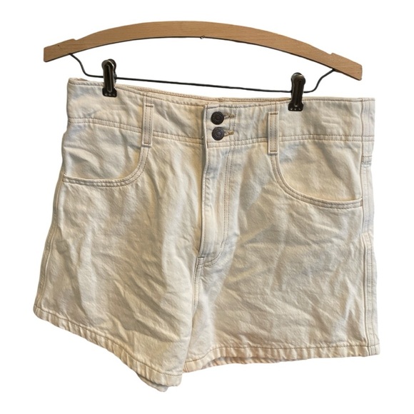 Levi's Women's High Waisted Mom Ivory Denim Shorts - Picture 1 of 5